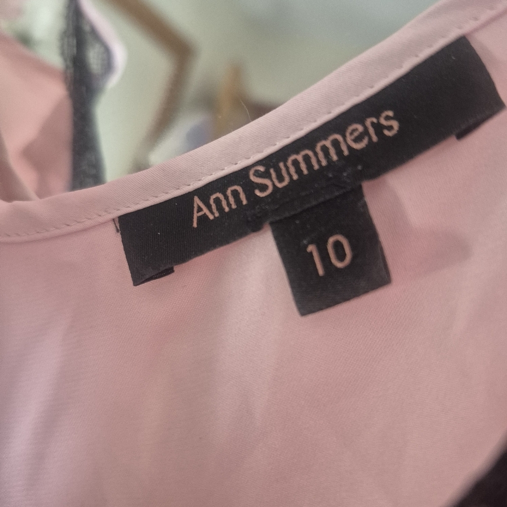 ANN SUMMERS Selena Lace Trim Satin Chemise In Blush Sz 10 ***Has Deffect - Picture 8 of 10